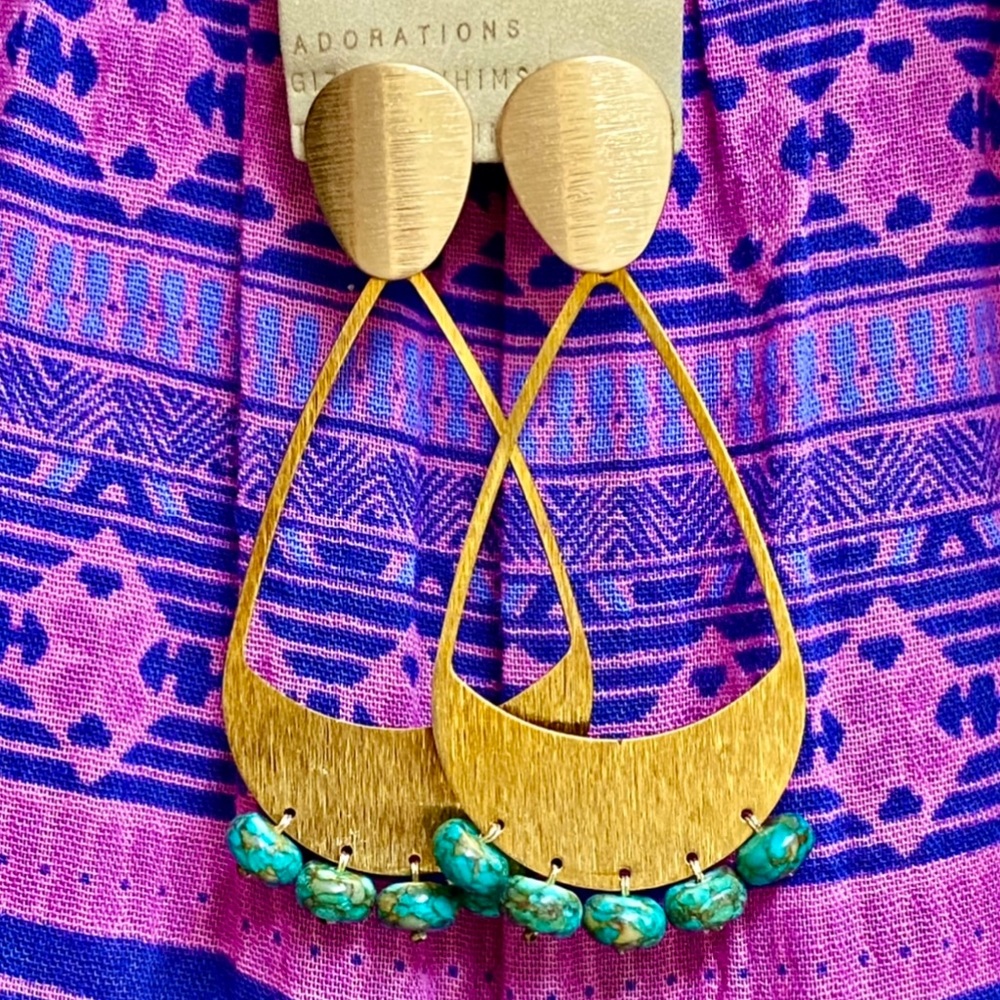 πΊπHPππΊ NWT Anthropologie Michaela Turquoise Chandeliers - Picture 16 of 16
